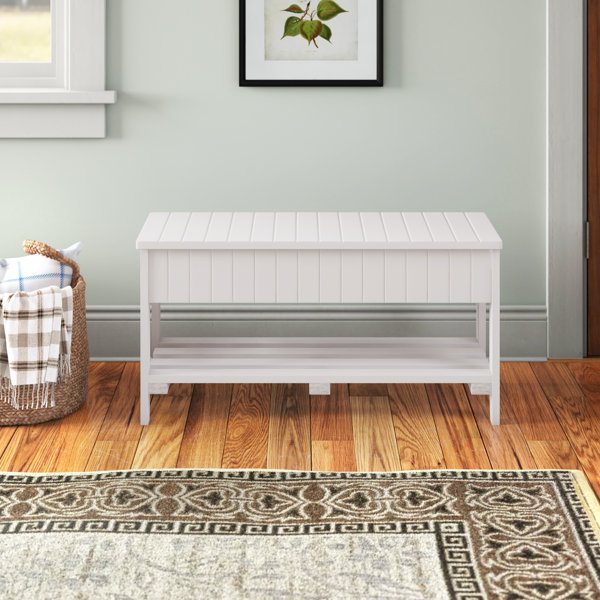 Small white outlet bathroom bench